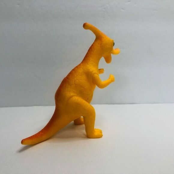 dinosaur yellow toy figure hard rubber 4 inch tall prehistoric educational toy - Picture 4 of 5